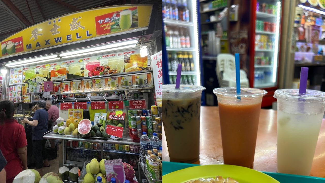 Coconut & Sugarcane Juice At maxwell singapore